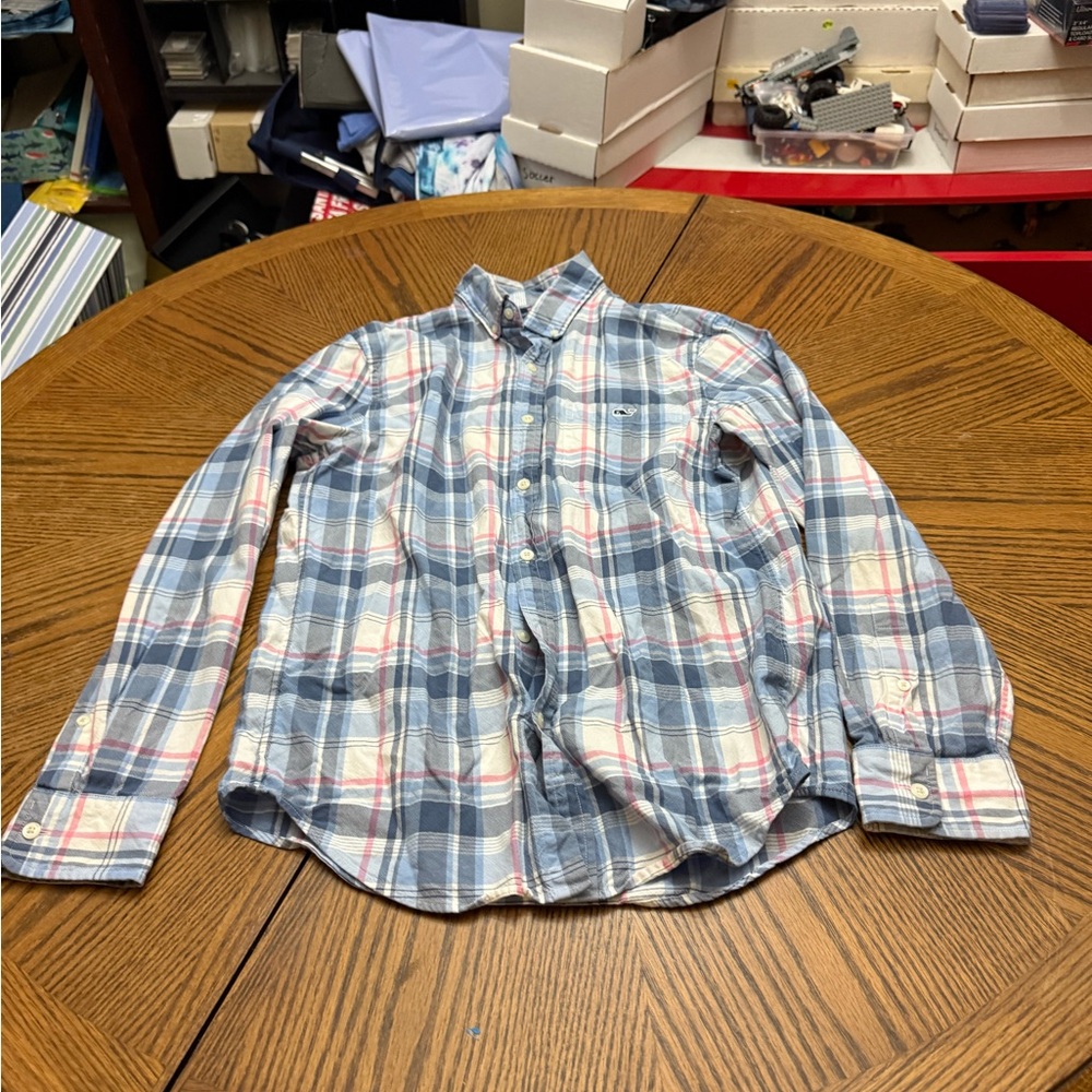 Vineyard Vines Blue and Red Plaid Shirt